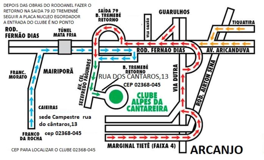 MAPA FACIL - CLUBE ALPES DA CANTAREIRA: CACHOEIRAS E FONTES DE ÁGUA MINERAL